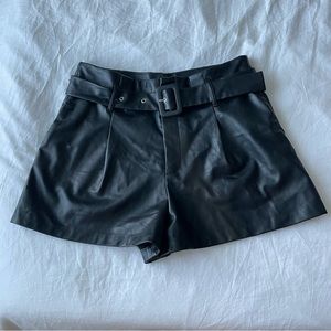 Zara Leather shorts with belt